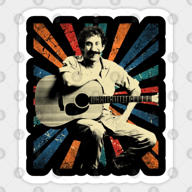 jim croce - (1943-1973) - vintage art Sticker by ArmandoApparel